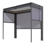 Pergola - zephir pool house 3x1, 46 alu et lames - graphite et blanc