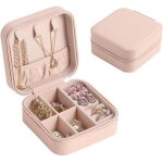 Petit boite a bijoux portable - 1 pcs bote a bijoux femme coffret de voyage portable boite a en cuir ...