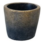 Petit cache pot de fleurs en ciment gris et or Petit cache pot de fleurs en ciment gris et or