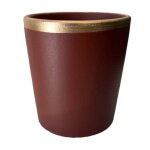 Petit cache pot rouge et or egg luxy en céramique 12 cm Petit cache pot rouge et or egg luxy en céramique 12 cm