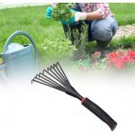 Petit rteau de jardin, rteau  main pour arbustes, rteau  feuilles en ventail, ramasse - crottes ...