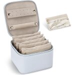 Petite boîte a bijoux de voyage en cuir grain litchi avec 6 poches transparentes en velours pour bijoux, ... Petite boîte a bijoux de voyage en cuir grain litchi avec 6 poches transparentes en velours pour bijoux, ...
