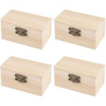 Petite boite en bois 4 pices bois fermeture a clf coffre au trsor bote a decorer coffre en bois petite ...