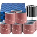 42298004 lot de 13 manchons abrasifs, corindon 30 x 30 mm, a40, 60, 80, 150 avec support avec tige de ...