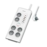 Philips - réf:spn7063wa / 19 - multiprise parasurtenseur, 6 prises + type - c + 4xusb - a - 2m blanc Philips - réf:spn7063wa / 19 - multiprise parasurtenseur, 6 prises + type - c + 4xusb - a - 2m blanc