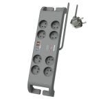 Philips - réf:spn9180ga / 19 - multiprise parasurtenseur, 8 prises + 2xtype - c + 2xusb - a - 2m gris ... Philips - réf:spn9180ga / 19 - multiprise parasurtenseur, 8 prises + 2xtype - c + 2xusb - a - 2m gris ...