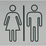 Pictogramme adh�sif aluminium - 120 x 120 mm - homme / femme bilcocq