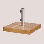 Pied de parasol carr� 50x50 cm en bois canco naturel