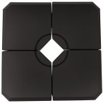Pied de parasol lot de 4 dalles pour parasol ? lester dim. tot. 100l x 100l x 9, 5h cm hdpe noir