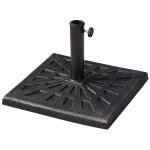 Pied de parasol base de lestage carr?e 51l x 51l x h 32 cm r?sine imitation fonte poids net 15 kg bronze ...