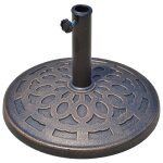 Pied de parasol base de lestage parasol rond r?sine imitation fonte motif rosace ? 49 cm poids net 12 ...