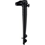 Pied de parasol, douille pour maintien, plastique, avec poignes rabattables, a visser, gazon ou sable, ...