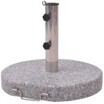 Pied de parasol en granit et acier inoxydable 45 cm 30 kg avec poign�e transportable style moderne gris ...