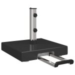 Pied de parasol moderne avec roues 41 x 41 x 37 cm solidit� et el�gance jardin en granite noir helloshop26 ...