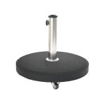 Pied de parasol rond 4 roues terlando 25 kg b�ton et acier inoxydable - hesp�ride