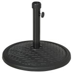 Pied de parasol rond Ø 46 cm mtal motif zig zag poids net 14 kg noir