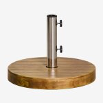 Pied de parasol rond 50 cm en bois de canco naturel
