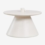Pied de parasol avec table ronde intégrée Ø60 cm en ciment darwys blanc cassé Pied de parasol avec table ronde intégrée Ø60 cm en ciment darwys blanc cassé