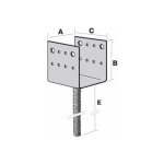 Pied de poteau type u larg140 prof90 dim 140 x 121. 5 x h90 Pied de poteau type u larg140 prof90 dim 140 x 121. 5 x h90