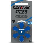 Pile pour appareil auditif rayovac, extra advanced, taille 675, lot de 6