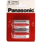 Piles salines r14 c carbone zinc 1. 50v x2 panasonic