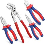 Pince en acier au carbone 4 pieces - pince multiprise workpro, pince universelle, pince coupante, pince ...