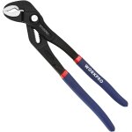 Pince multiprise de pointe 305 mm avec multi position de rainure et machoire courbee workpro, pince plombier ...