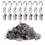 Pinces � rideaux avec crochets en s, pack de 20 argent