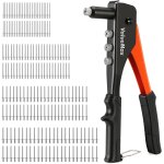 Pince a rivets 4 en 1 avec 200 rivets valuemax, 4 tetes remplacables 2, 4mm - 3, 2mm - 4, 0mm - 4, 8mm, ...