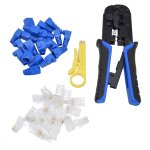 Pince  sertir de cble rseau rj11 / 45, outil de sertissage de fil  cliquet, kit de connecteurs rj ...