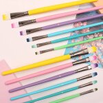 Pinceaux  pointe ronde et pointue en nylon, pinceaux pour peinture acrylique d'artiste, ensembles de ...