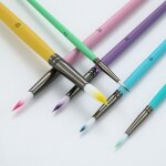 Pinceaux  pointe ronde et pointue en nylon, pinceaux pour peinture acrylique d'artiste, ensembles de ...