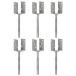 Piquets de clture 6 pcs argent 7x6x30 cm acier galvanis vidaxl vidaxl