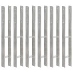 Piquets de clture 6 pcs argent 7x6x60 cm acier galvanis