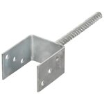 Piquets de clture 6 pcs argent 8x6x30 cm acier galvanis