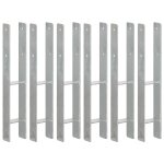 Piquets de clture 6 pcs argent 9x6x60 cm acier galvanis