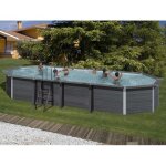 Piscine avant garde composite octogonale allong�e 8. 04 m x 3. 86 m h. 1. 24 m
