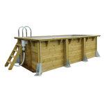 Piscine bois azura 4, 00 x 2, 00 x 1, 26 m - liner beige - ubbink