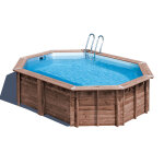 Piscine bois bambu 5, 35 x 3, 35 x 1, 36 m - gr�