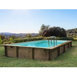 Piscine bois en kit rectangle  sunrise   - 8. 20 x 5. 20 x 1. 44 m