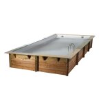 Piscine bois lina 8, 00 x 5, 00 x 1, 40 m - liner gris - ubbink