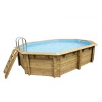 Piscine bois oca 5, 50 x 3, 55 x 1, 20 m - liner bleu