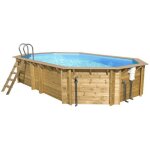 Piscine bois oca 6, 10 x 4, 00 x 1, 30 m - liner bleu - ubbink