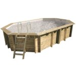 Piscine en bois octogonale ubbink oc�a 400 x 610 - gris
