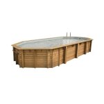 Piscine en bois octogonale ubbink oca 470 x 860 cm - gris