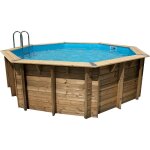 Piscine en bois octogonale ubbink oca 510 - bleu