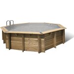 Piscine en bois octogonale ubbink oca 510 - gris