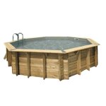 Piscine en bois octogonale ubbink oca 580 - gris