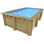 Piscine bois rectangle   aruba 120   - 5. 00 x 3. 00 x 1. 24 m + pompe � chaleur 3. 5 kw / h - hayward ...