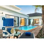 Piscine bois rectangle   aruba   - 5. 00 x 3. 00 x 1. 24 m + bche  bulles 180 - bche hiver 280 g / ...